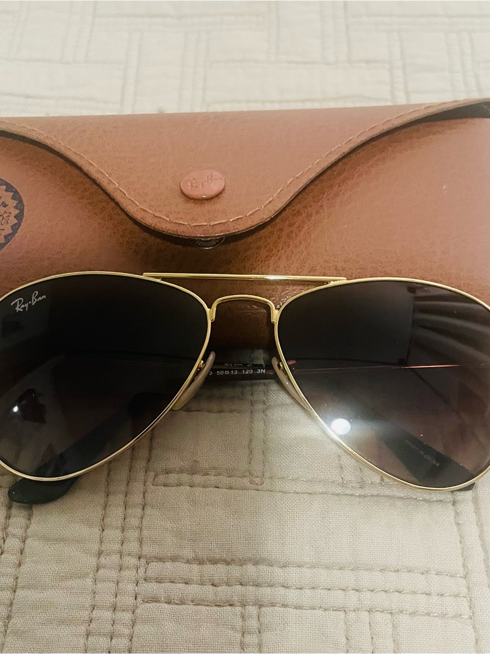 Ray-Ban Kids’ Gold Frame Sunglasses with Brown Lenses. Like New